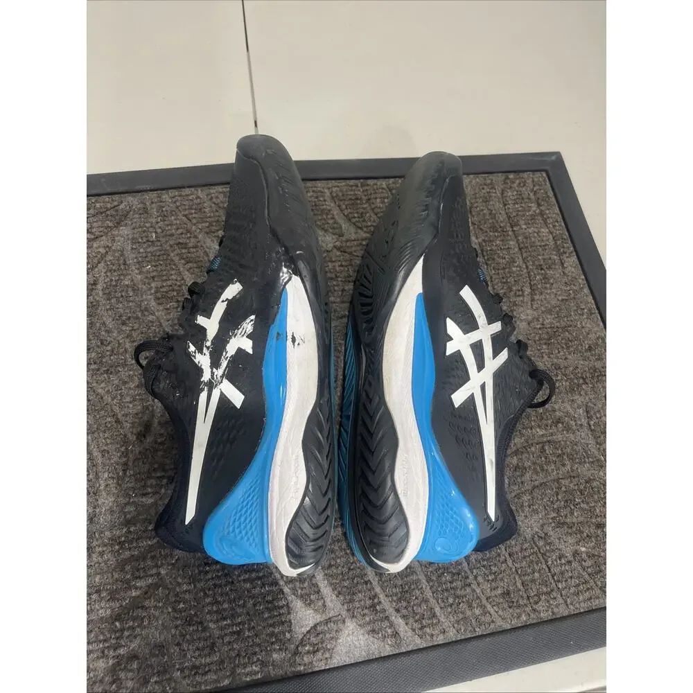 ASICS Gel Resolution 9.5 Black/Blue 1041A330-001 Men 9.5 Tennis Shoe Pickle Ball